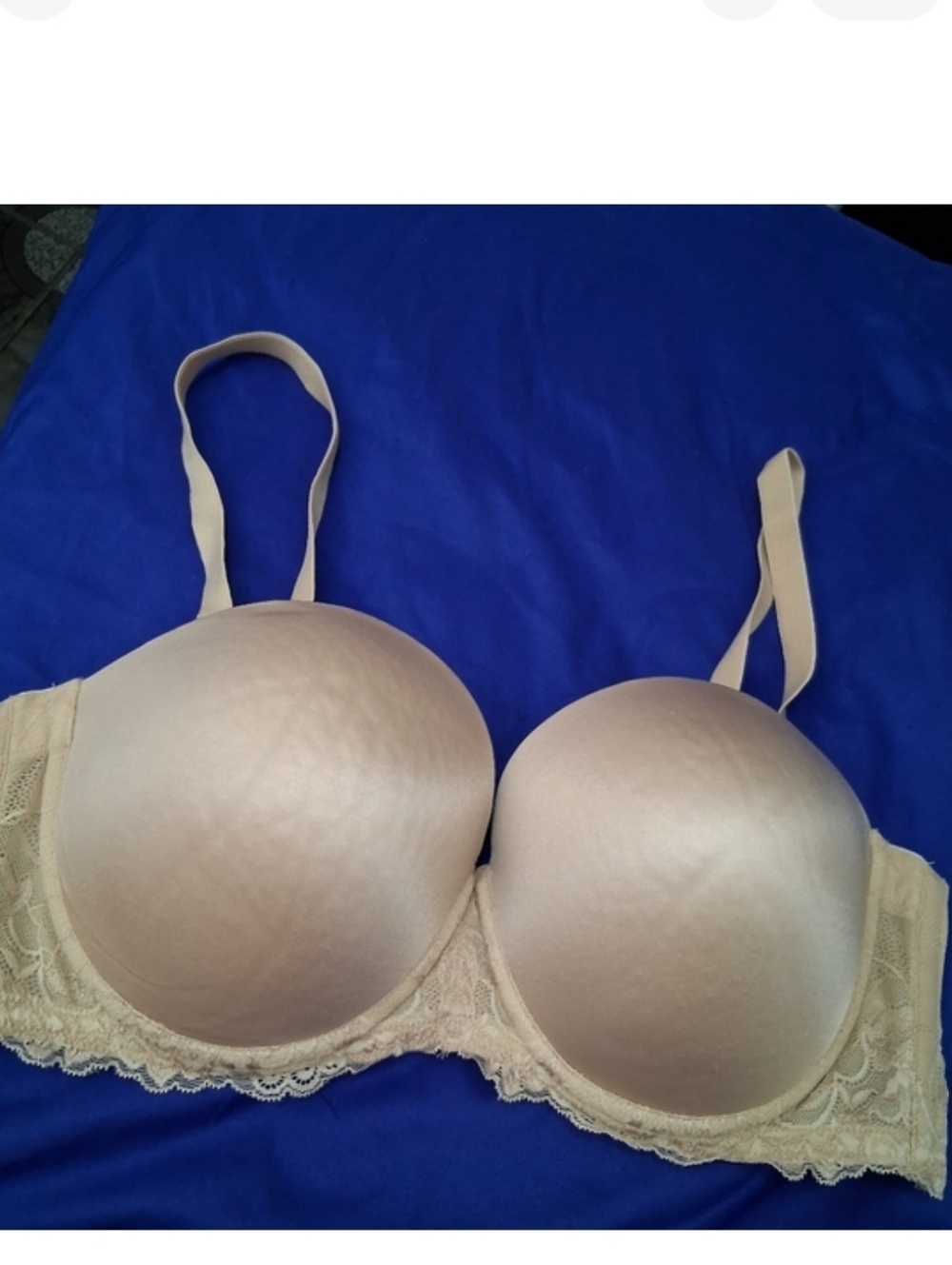 CITY CHIC 40 DDD Push UP Wired Nude Color Lace Trim Bra Size 40F
